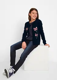 Finstickad cardigan med paljetter för barn, bonprix
