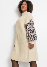Stickad klänning i oversizemodell med leopardmönster, RAINBOW