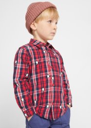 Rutig långärmad skjorta för pojkar, smal passform, bpc bonprix collection