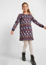 Trikåklänning med julmotiv för flickor, bpc bonprix collection