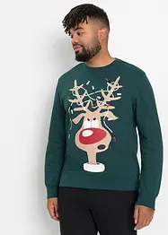 Sweatshirt med återvunnen polyester och julmotiv, bonprix