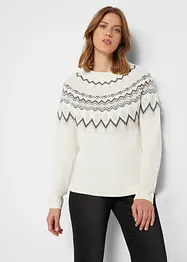 Höghalsad tröja med lusemönster, bonprix