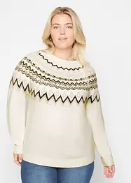 Höghalsad tröja med lusemönster, bonprix