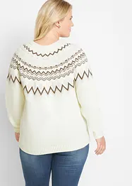 Höghalsad tröja med lusemönster, bonprix