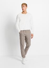 Vida dra på-chinos med återvunnen polyester och kritstrecksränder, avsmalnande ben, RAINBOW
