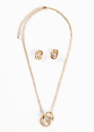 Halsband och örhänge prytt med zirkonstenar (3 delar), bpc bonprix collection