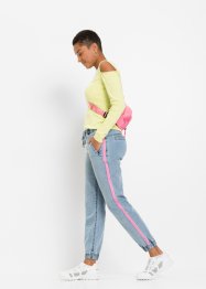 Avslappnade jeans kontrastfärgade ränder, RAINBOW