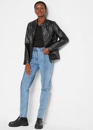 Momjeans med hög midja, framflyttande sömmar och bekväm midjelinning, bpc bonprix collection