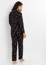 Pyjamas med knappslå och sovmask, bpc bonprix collection