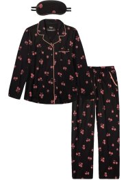 Pyjamas med knappslå och sovmask, bpc bonprix collection