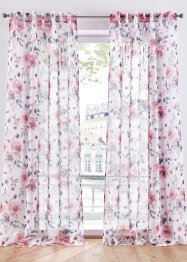 Gardin i återvunnen polyester med blommönster (1-pack), bpc living bonprix collection