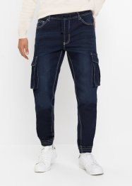 Dra på-jeans med cargofickor, smal passform, raka ben, RAINBOW