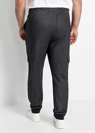 Dra på-byxa med denimlook och cargofickor, normal passform, raka ben, RAINBOW