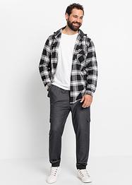 Dra på-byxa med denimlook och cargofickor, normal passform, raka ben, RAINBOW