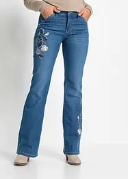 Vida jeans med blombroderi, bonprix