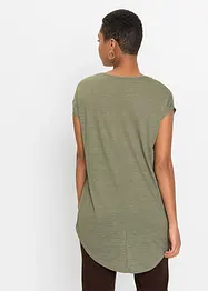 Lång t-shirt med tryck i mjuk viskosmix, bonprix