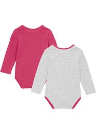 Långärmad body för bebisar i ekologisk bomull (2-pack(, bpc bonprix collection