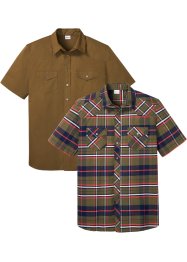 Kortärmad skjorta (2-pack), John Baner JEANSWEAR