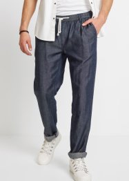 Dra på-jeans med TENCEL™ och linne, avsmalnande ben, John Baner JEANSWEAR
