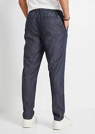 Dra på-jeans med TENCEL™ och linne, avsmalnande ben, John Baner JEANSWEAR