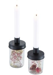 Ljushållare med torkade blommor i glas (2 delar), bpc living bonprix collection