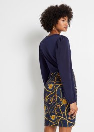 Jerseyklänning med kjol med omlottlook, BODYFLIRT boutique