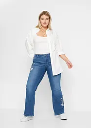 Vida jeans med blombroderi, bonprix