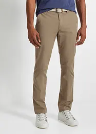 Stretchiga chinos med bekvämt snitt och skärp, normal passform, raka ben, bonprix