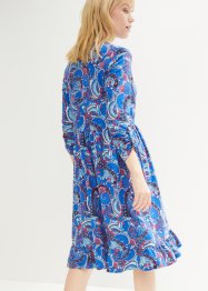 Knälång tunikaklänning med volanger och knappslå, bpc bonprix collection