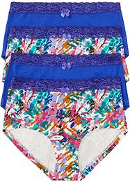 Maxihipstertrosa med spets och ekologisk bomull (4-pack), bpc bonprix collection