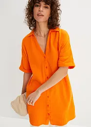 Lång muslinblus i oversizemodell av bomullsmuslin, bonprix