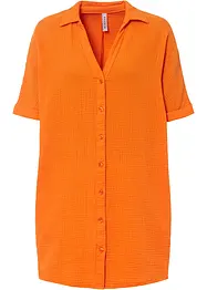 Lång muslinblus i oversizemodell av bomullsmuslin, bonprix