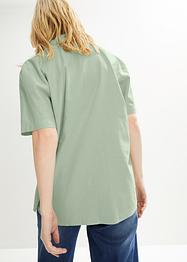 Avslappnad kortärmad blus i oversize-modell med hållbart linne, bpc bonprix collection