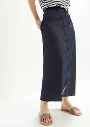 Jeanskjol med resårmidja, Mid Waist, bpc bonprix collection