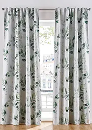 Mörkläggande gardinlängd med glansigt blommönster (1-pack), bonprix