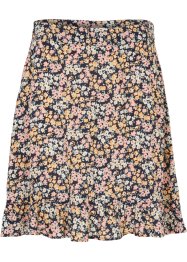 Blommig kjol med volang i hållbar viskos, bpc bonprix collection