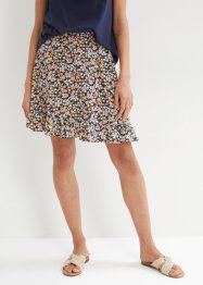 Blommig kjol med volang i hållbar viskos, bpc bonprix collection