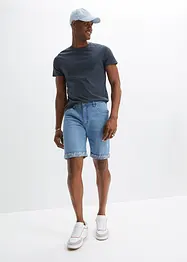 Stretchiga jeansbermudas, normal passform, bonprix