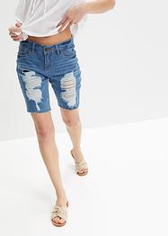 Jeansbermudas med destroyed-effekter, RAINBOW