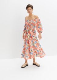 Blommönstrad mellanlång klänning, RAINBOW