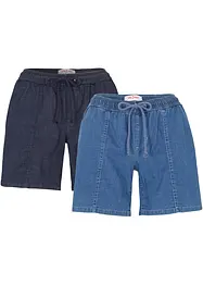 Stretchiga jeansshorts (2-pack), bonprix