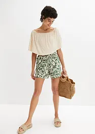 Mönstrade jerseyshorts av elastisk bomullsmix, bonprix
