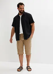 Kortärmad skjorta med lin, Loose Fit, bonprix