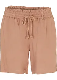 Shorts med paperbagmidja och linne, bonprix