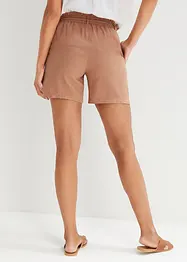 Shorts med paperbagmidja och linne, bonprix