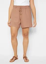 Shorts med paperbagmidja och linne, bonprix
