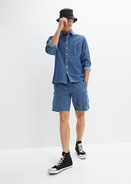 Långa dra-på-jeansshorts, ledig passform, John Baner JEANSWEAR