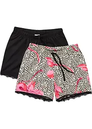 Shorts (2-pack) med tunn spets, bonprix
