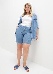 Stretchiga jeansshorts i bäckebölja och denim, John Baner JEANSWEAR