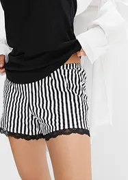 Kort pyjamas med tunn spets, bonprix